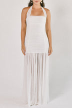 Estelle Ruched Maxi Dress - White
