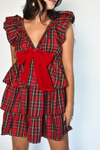 Evelyn Red Plaid Tiered Mini Dress - RE-STOCK COMING