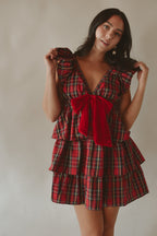 Evelyn Red Plaid Tiered Mini Dress - RE-STOCK COMING