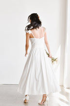 Francoise White Corset Midi Dress