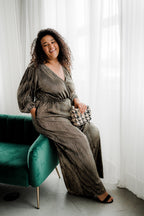 Elenora Metallic Wrap Jumpsuit