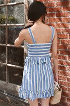 Hamptons Blue and White Striped Mini Dress