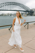 Harbour Plunge Maxi Dress - White - FINAL SALE