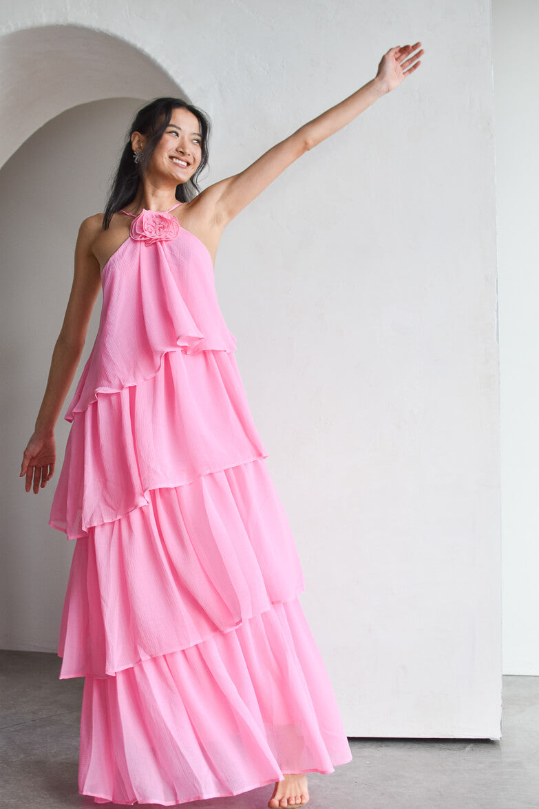Lyon Rosette Maxi Dress