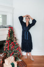 Midnights Sequin Midi Dress - Navy