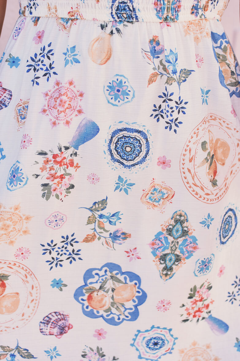 Milos Graphic Print Midi Dress