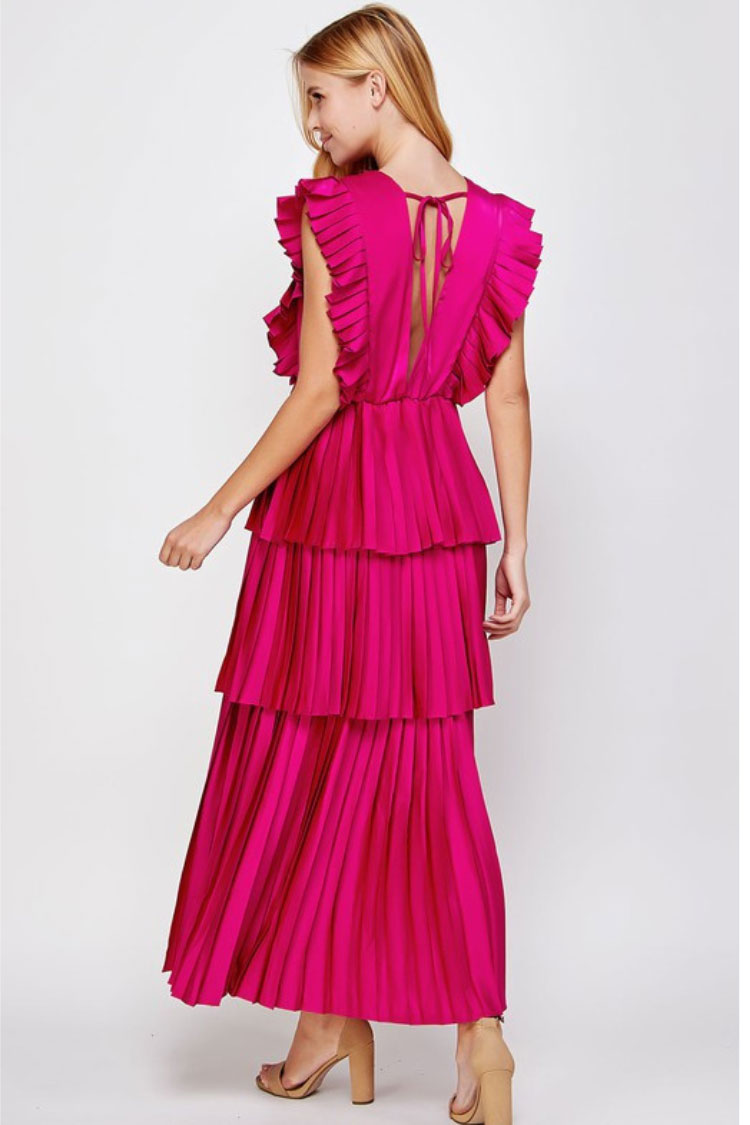 Clara Ruffle Tier Maxi Dress - Pink - FINAL SALE
