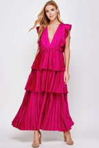 Clara Ruffle Tier Maxi Dress - Pink - FINAL SALE