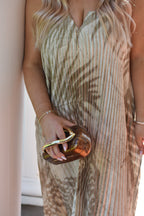 Moonlit Pleated Maxi Dress - Desert Palm