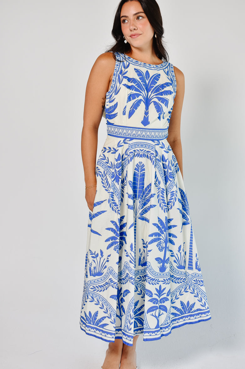 Noto Palm Midi Dress - FINAL SALE