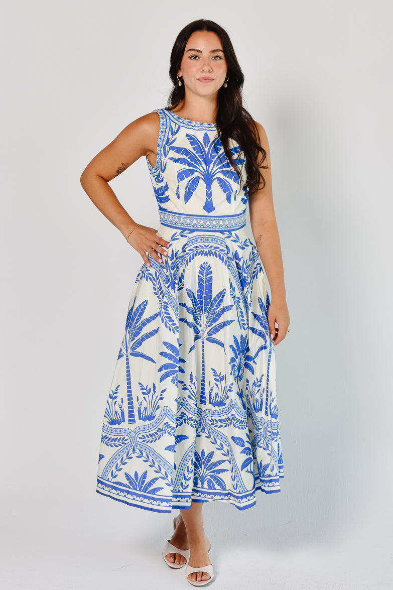 Noto Palm Midi Dress - FINAL SALE