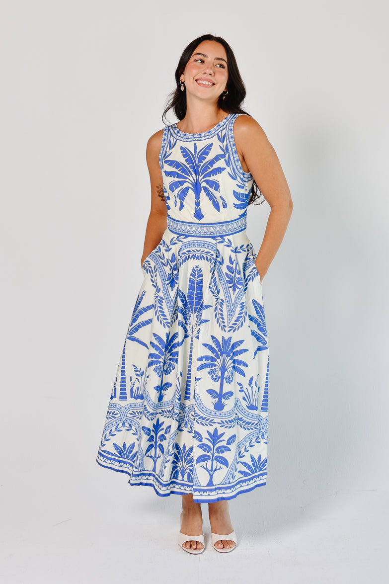 Noto Palm Midi Dress - FINAL SALE