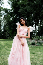 Orsay Flutter Sleeve Maxi Dress - Pink