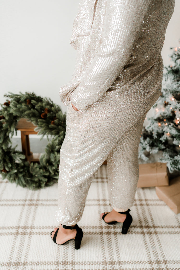Quinn Champagne Sequin Joggers