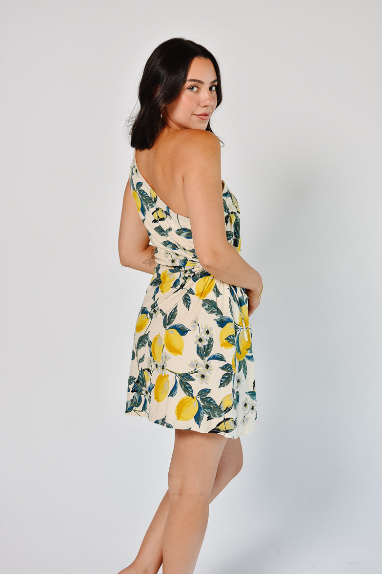 Ravello Lemon Print Mini Dress - FINAL SALE