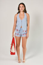 Seaside Stroll Embroidered Shorts