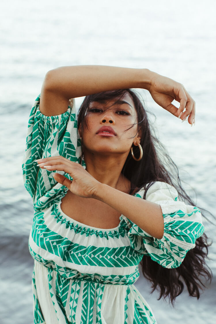 Cabo Green Woven Mini Dress