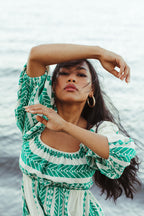 Cabo Green Woven Mini Dress