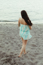 Isla Teal Watercolor Strapless Tube Top - FINAL SALE