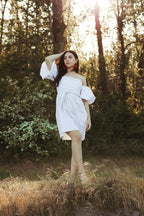 Celeste Off the Shoulder White Mini Dress - FINAL SALE