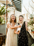 Starry Eyed Glitter Star Mesh Maxi- Gold