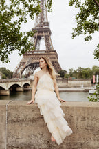 Tremmezina Tulle Halter Maxi - White