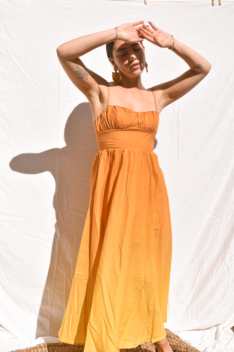 Wailea Sunset Ombre Maxi Dress - Orange - FINAL SALE