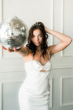 Rhinestone Satin Mini Dress - FINAL SALE