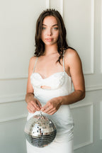 Rhinestone Satin Mini Dress - FINAL SALE
