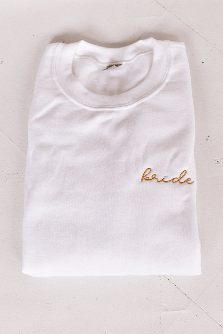 Embroidered Bride White Sweatshirt