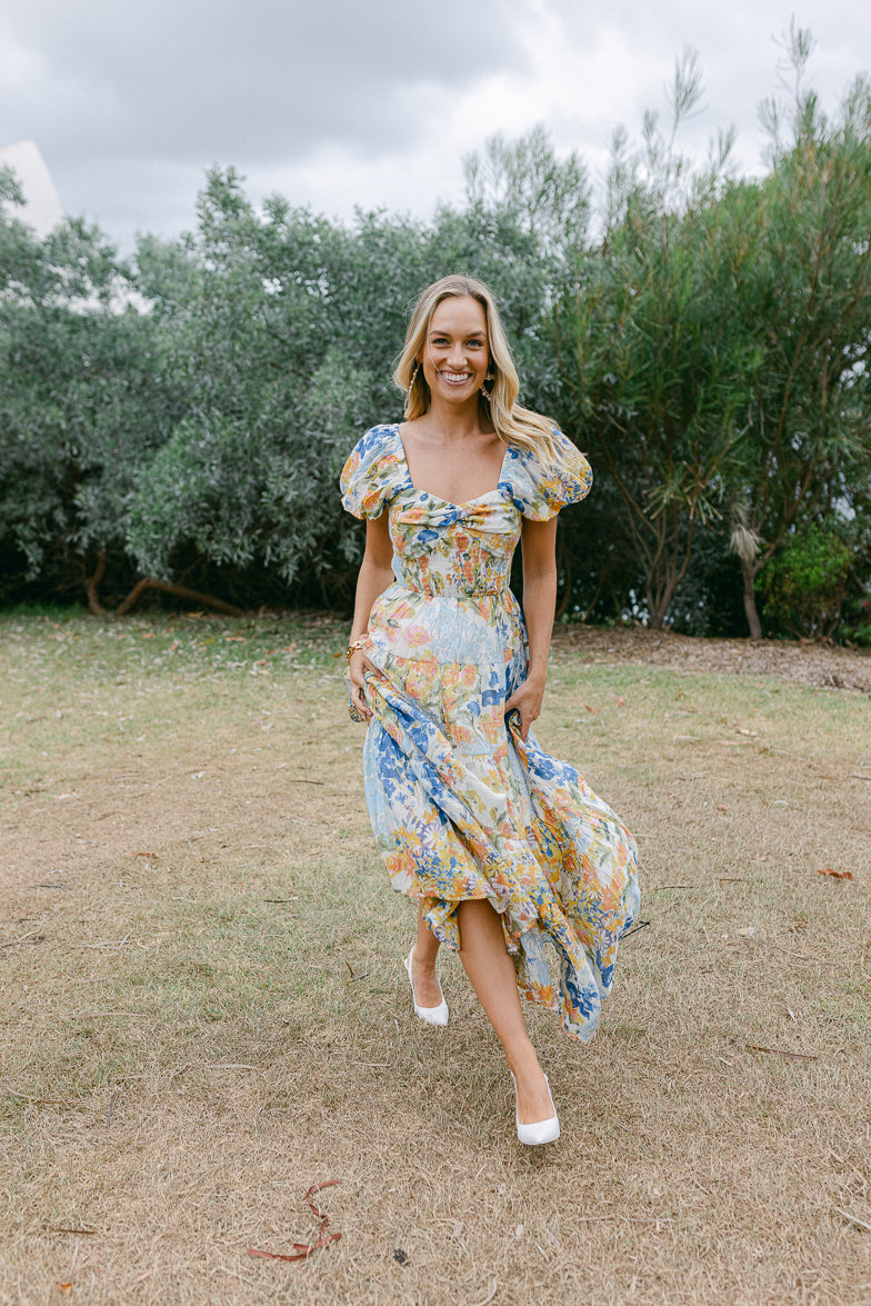 Willow Watercolor Floral Maxi Dress