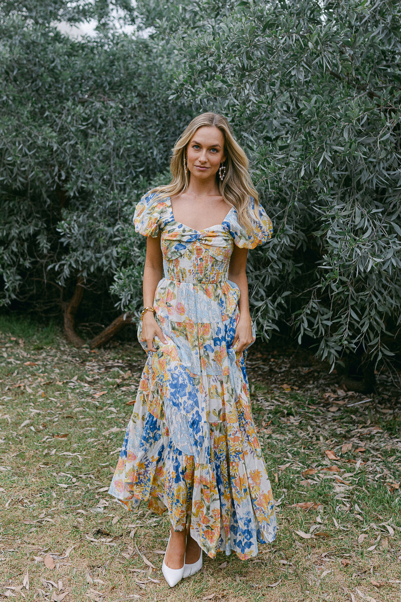 Willow Watercolor Floral Maxi Dress