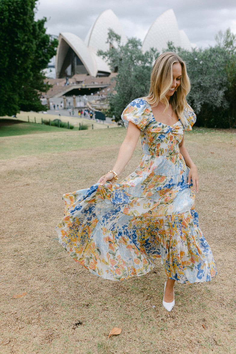Willow Watercolor Floral Maxi Dress