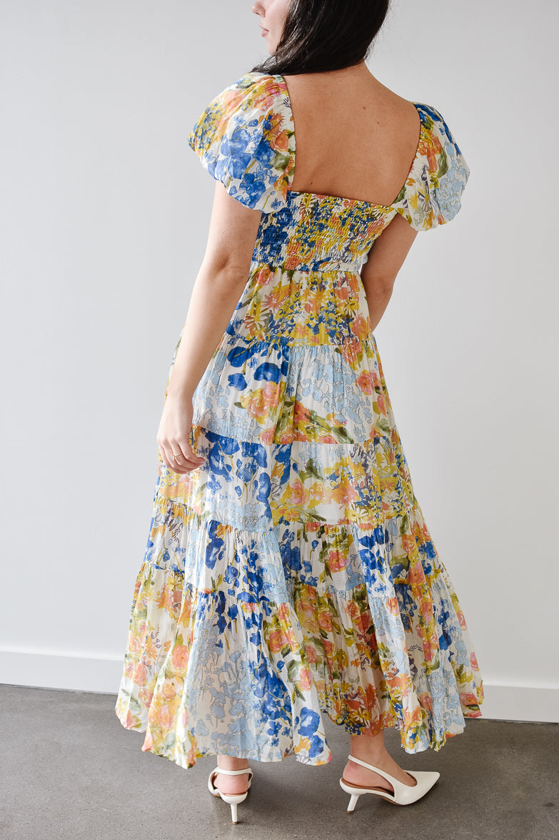 Willow Watercolor Floral Maxi Dress
