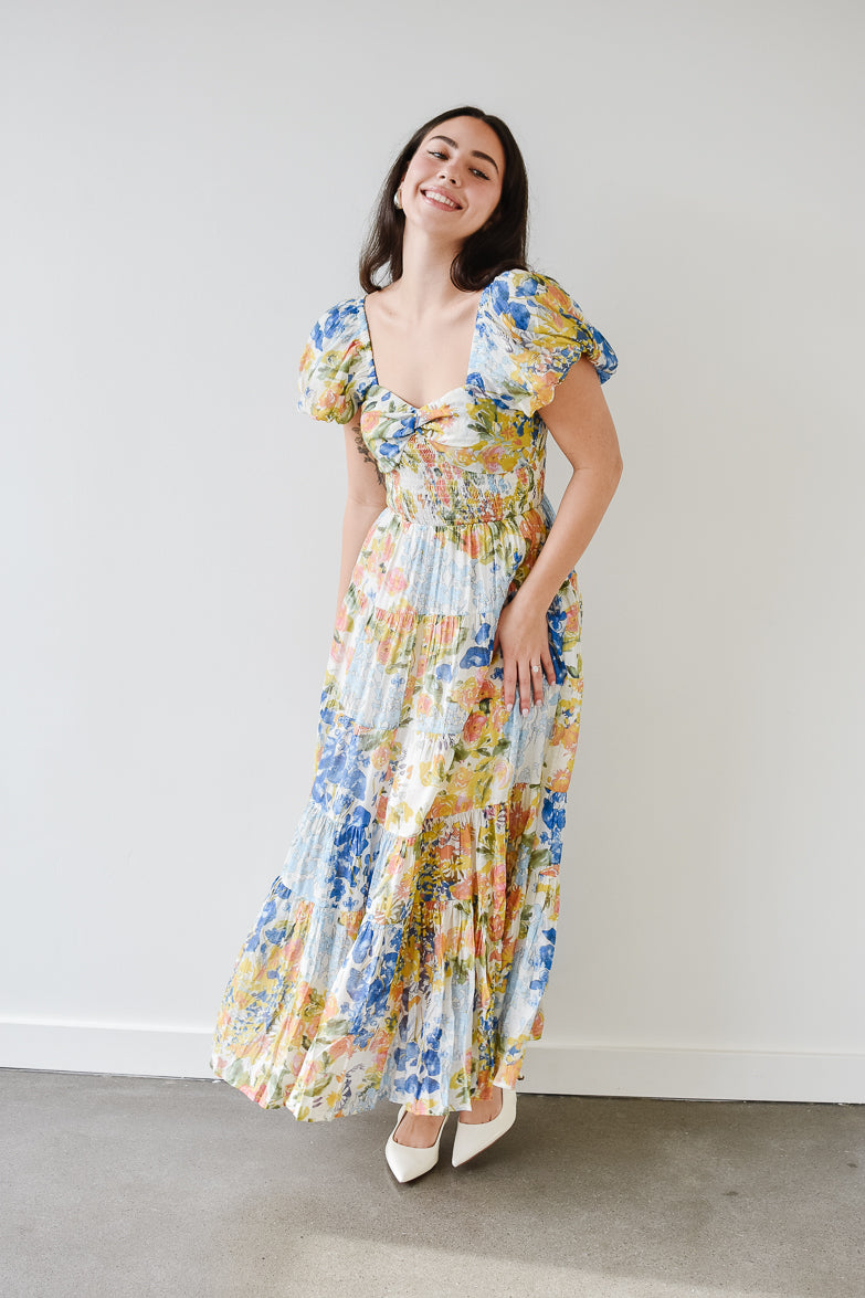 Willow Watercolor Floral Maxi Dress