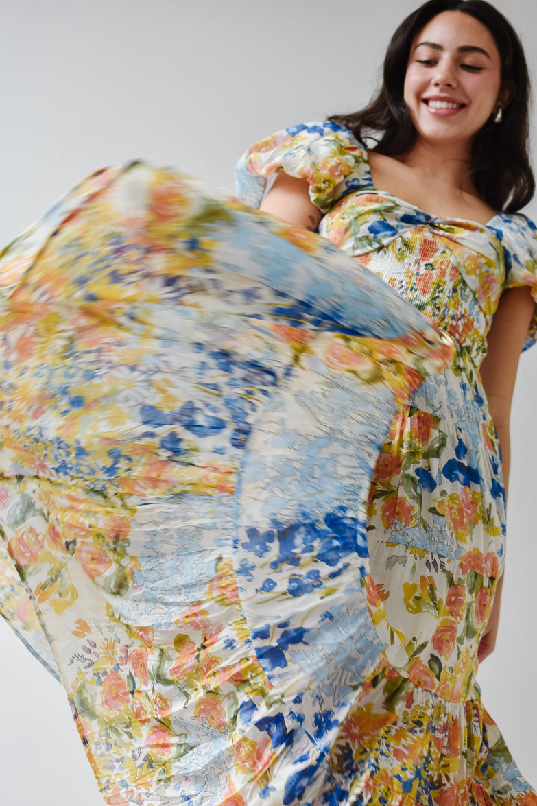 Willow Watercolor Floral Maxi Dress