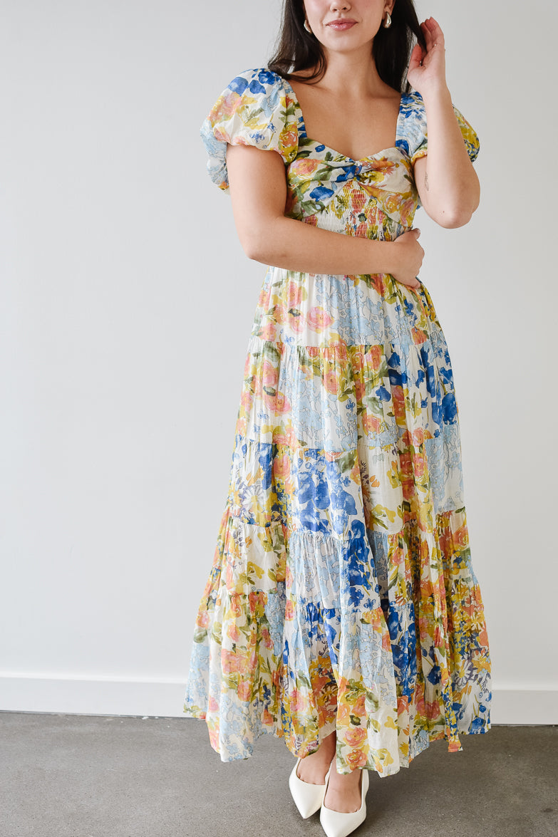 Willow Watercolor Floral Maxi Dress