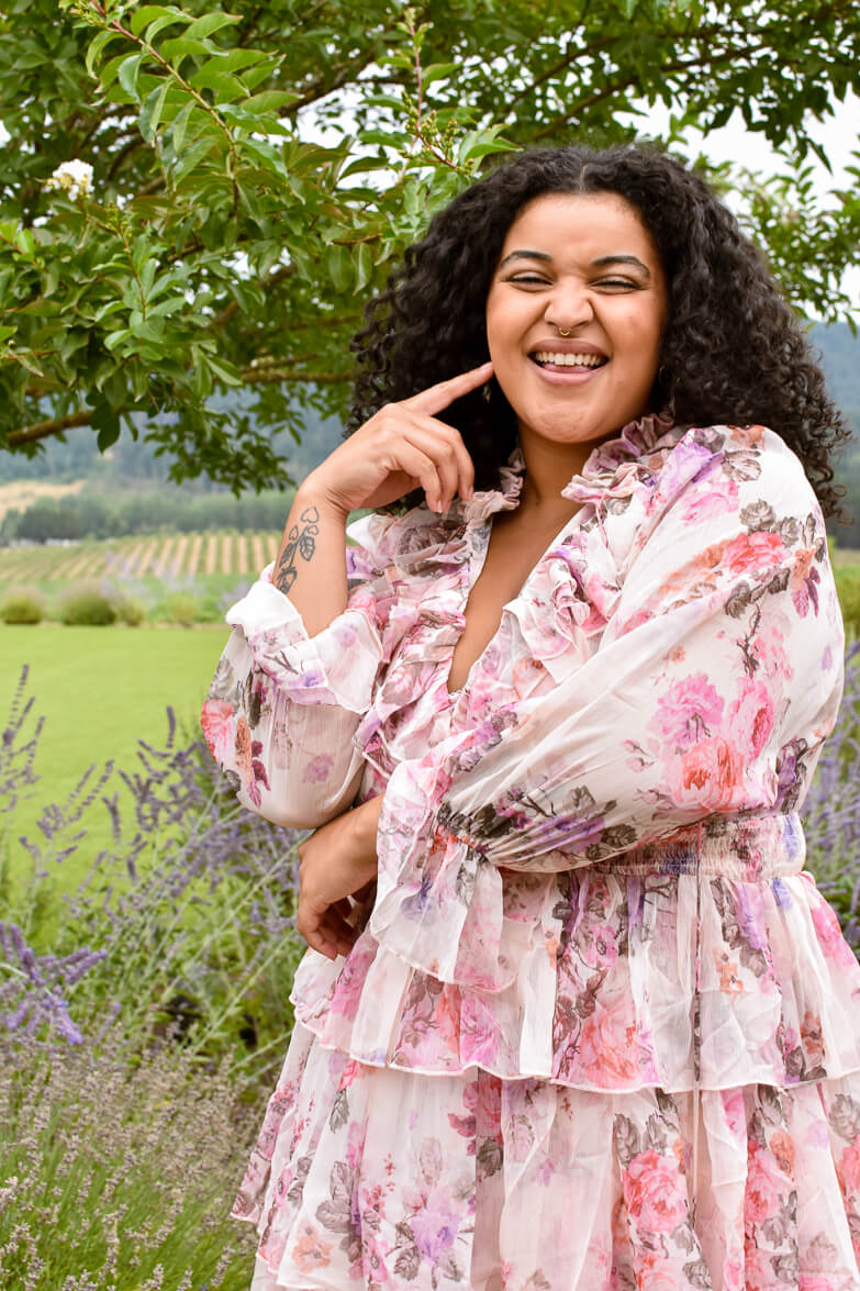 Wine Country Weekend Pink Floral Midi Dress
