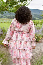 Wine Country Weekend Pink Floral Midi Dress