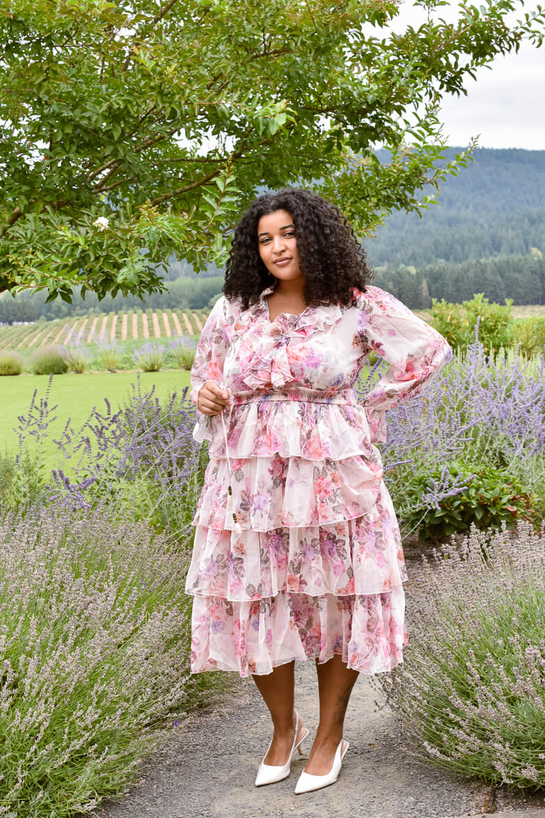 Wine Country Weekend Pink Floral Midi Dress