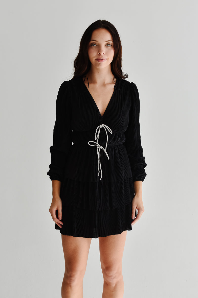 Wren Rhinestone Bow Mini Dress - FINAL SALE