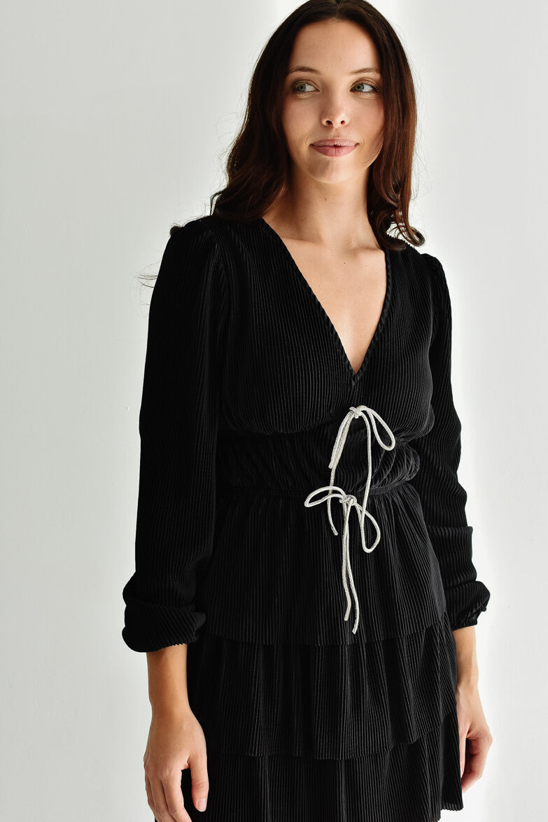 Wren Rhinestone Bow Mini Dress - FINAL SALE